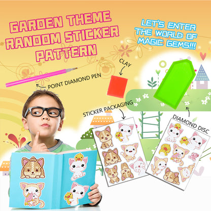 2pcs Gem Sticker Diamond Art 5D Paint by Numbers DIY for Kids Beginner Toys Kits