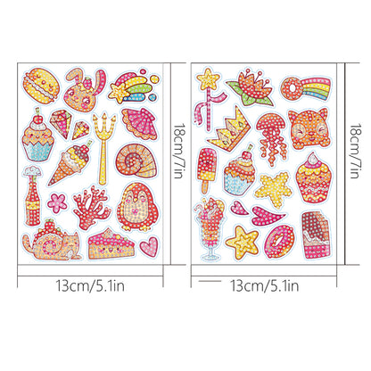 2pcs Gem Sticker Diamond Art 5D Paint by Numbers DIY for Kids Beginner Toys Kits