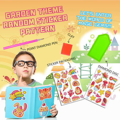2pcs Gem Sticker Diamond Art 5D Paint by Numbers DIY for Kids Beginner Toys Kits