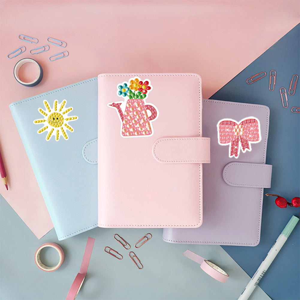 2pcs Gem Sticker Diamond Art 5D Paint by Numbers DIY for Kids Beginner Toys Kits