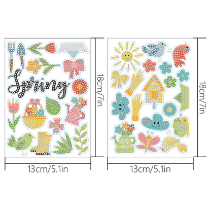 2pcs Gem Sticker Diamond Art 5D Paint by Numbers DIY for Kids Beginner Toys Kits