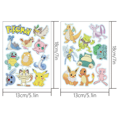 2pcs Gem Sticker Diamond Art 5D Paint by Numbers DIY for Kids Beginner Toys Kits