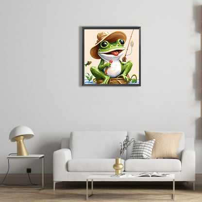Frog Fisherman - Full Round Drill Diamond Painting 30*30CM