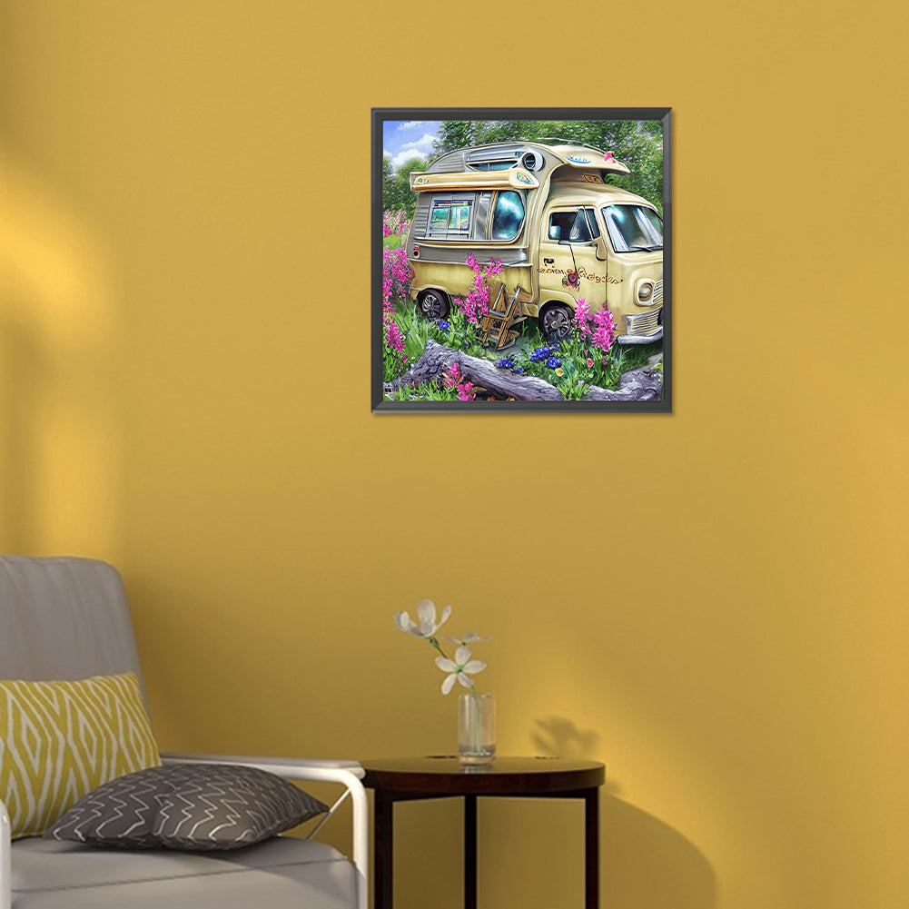 Summer Camping Car - Full Round Drill Diamond Painting 30*30CM