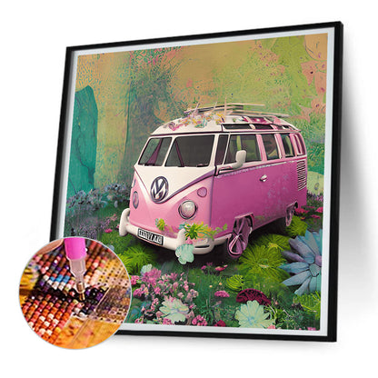 Summer Camping Car - Full Round Drill Diamond Painting 30*30CM