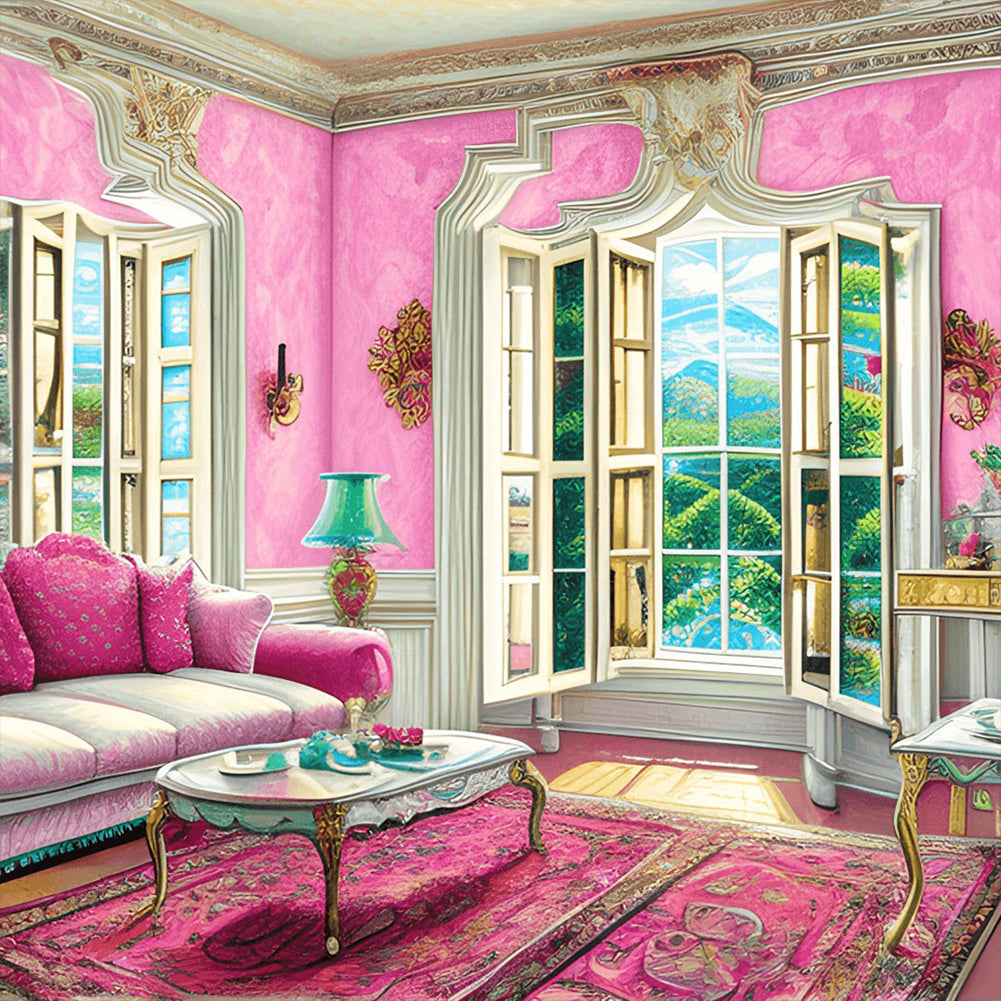 Gorgeous Plush Living Room - Full Round Drill Diamond Painting 30*30CM