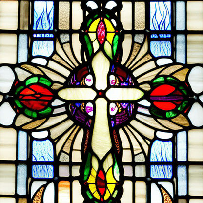 Stained Glass Art Cross - Full Round Drill Diamond Painting 40*40CM