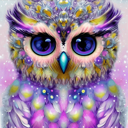 Owl - Full Round Drill Diamond Painting 40*40CM