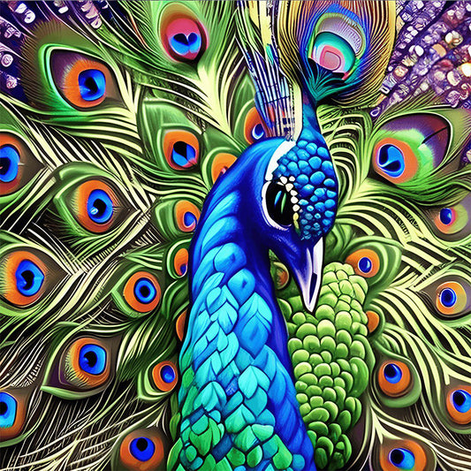 Peacock - Full Round Drill Diamond Painting 40*40CM