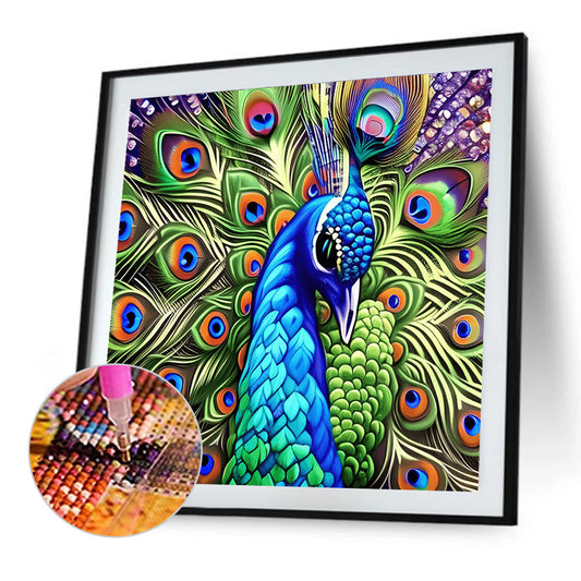 Peacock - Full Round Drill Diamond Painting 40*40CM