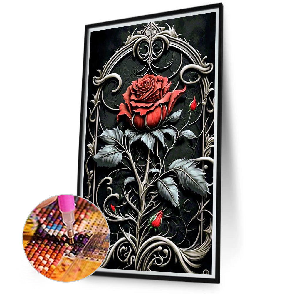 Dark Wind Rose - Full Round Drill Diamond Painting 40*70CM