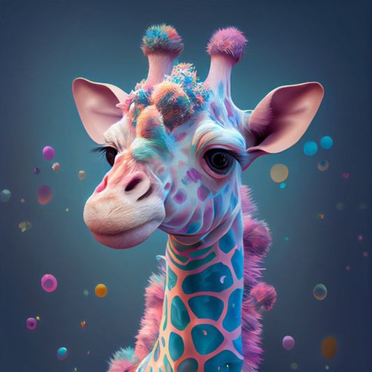 Color Bubble Giraffe - Full Round Drill Diamond Painting 30*30CM