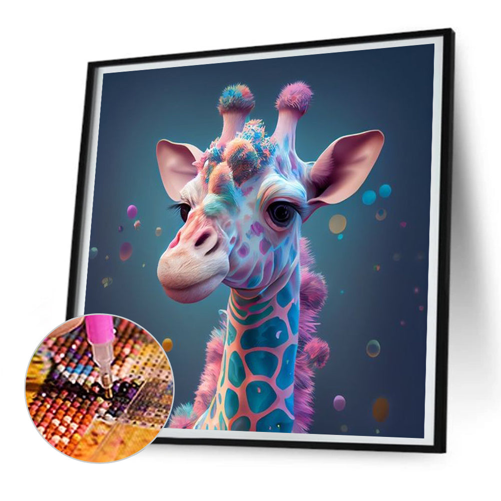 Color Bubble Giraffe - Full Round Drill Diamond Painting 30*30CM