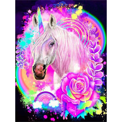 Colorful Unicorn - Full Round Drill Diamond Painting 30*40CM