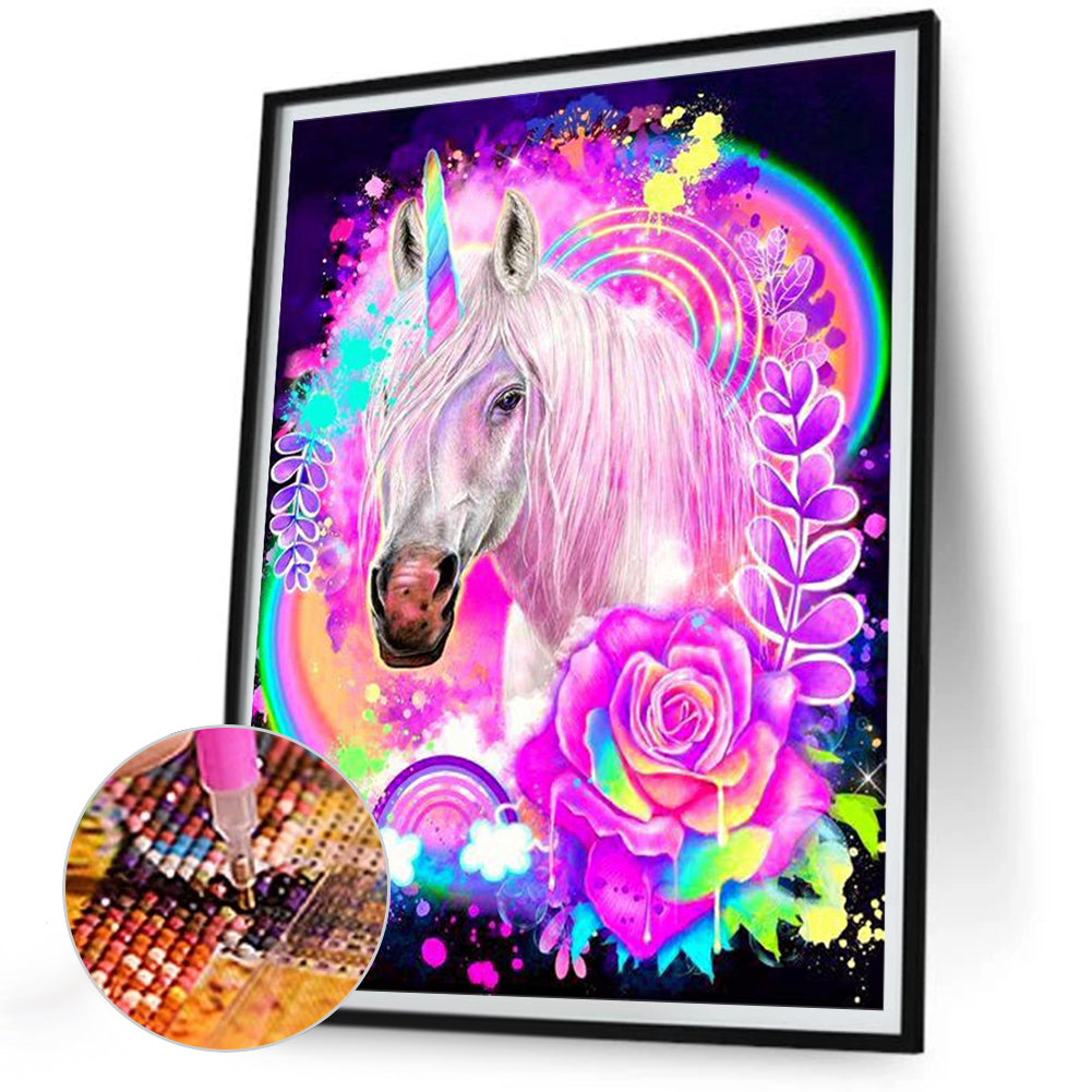 Colorful Unicorn - Full Round Drill Diamond Painting 30*40CM