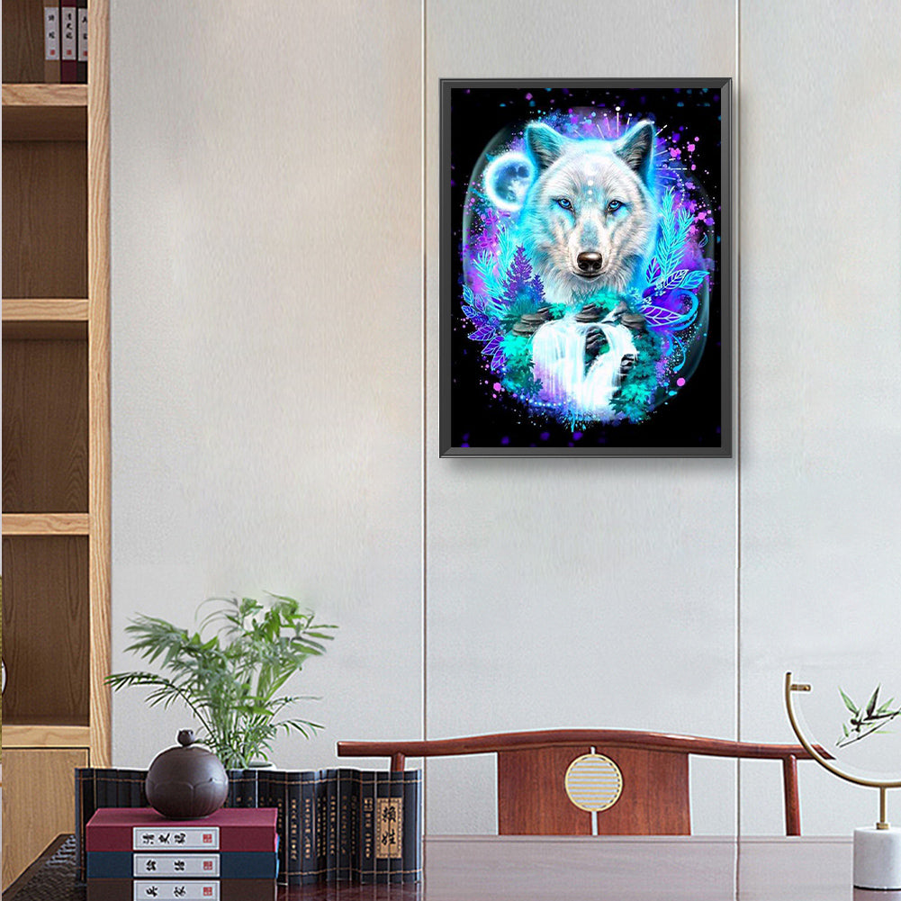 Colorful Wolf - Full Round Drill Diamond Painting 30*40CM