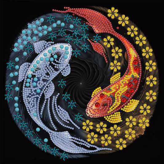 Tai Chi Yin Yang Fish - Special Shaped Drill Diamond Painting 30*30CM