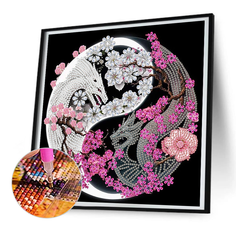 Tai Chi Yin Yang Dragon - Special Shaped Drill Diamond Painting 30*30CM