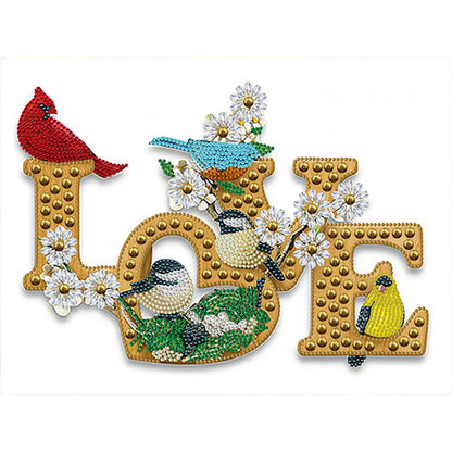 Love Cardinal Blue Jay - Special Shaped Drill Diamond Painting 40*30CM