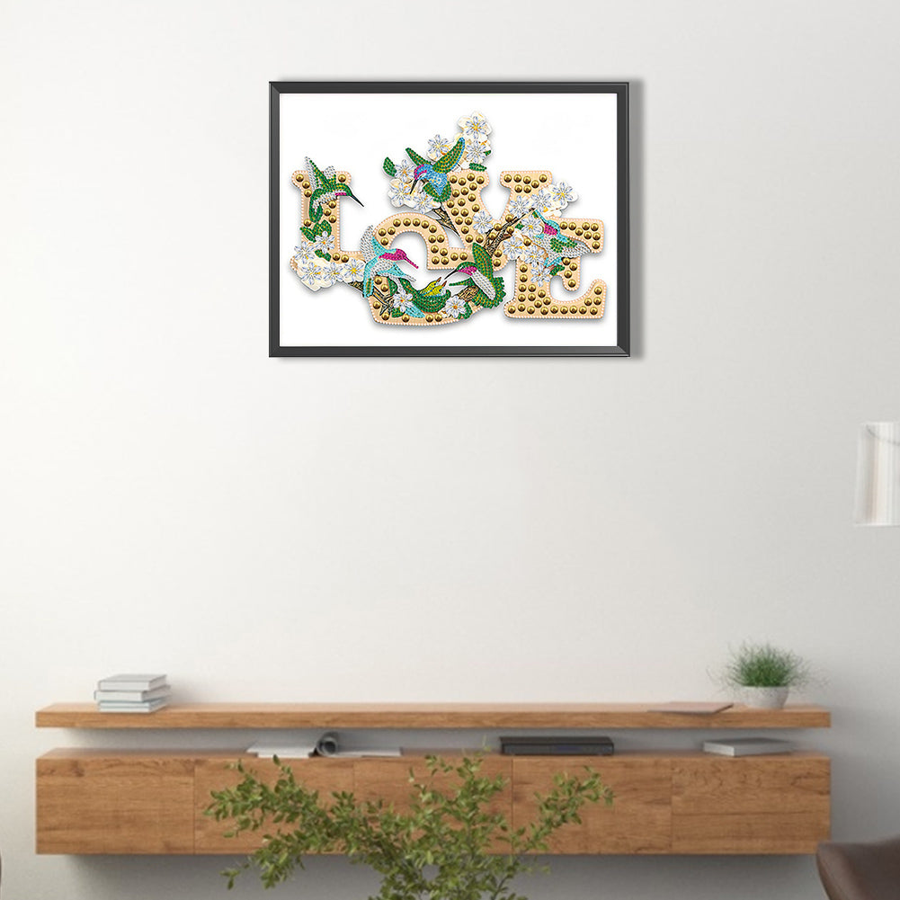Love Hummingbird - Special Shaped Drill Diamond Painting 40*30CM