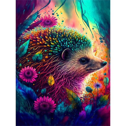Watercolor Hedgehog - Full Round Drill Diamond Painting 30*40CM