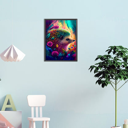 Watercolor Hedgehog - Full Round Drill Diamond Painting 30*40CM