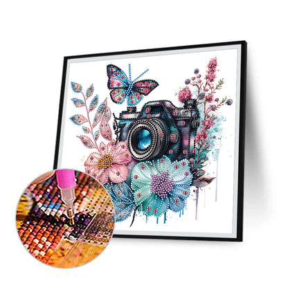 Camera And Butterfly - Special Shaped Drill Diamond Painting 30*30CM