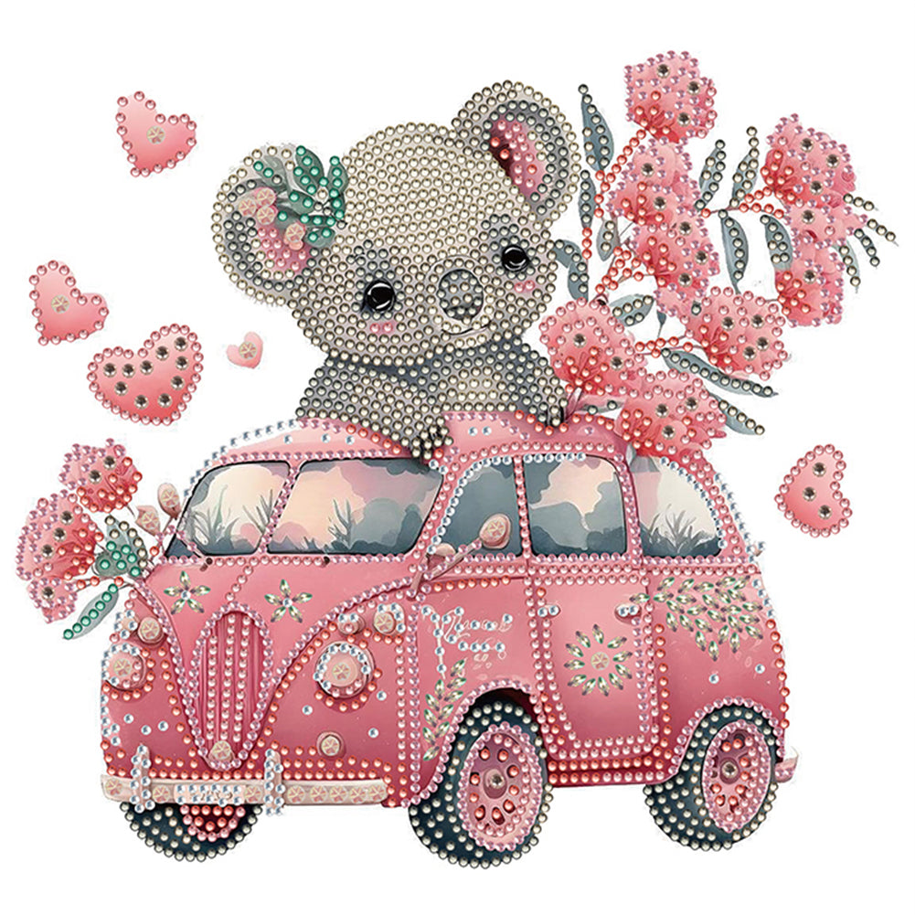 Koala And Flower - Special Shaped Drill Diamond Painting 30*30CM