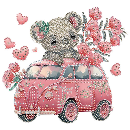 Koala And Flower - Special Shaped Drill Diamond Painting 30*30CM