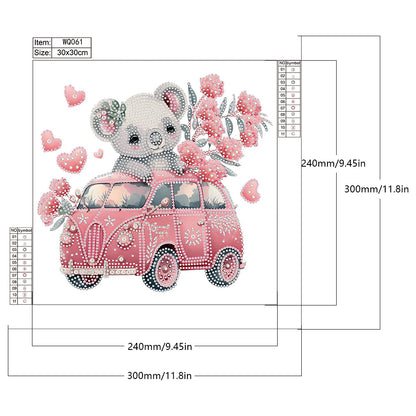 Koala And Flower - Special Shaped Drill Diamond Painting 30*30CM