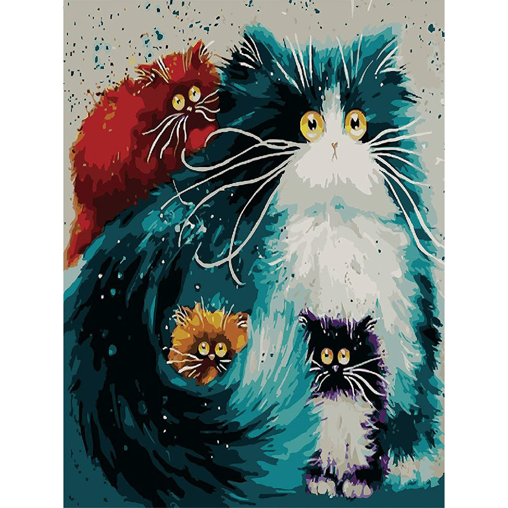 Fried Cat - Full Round Drill Diamond Painting 30*40CM