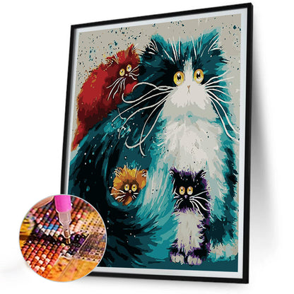 Fried Cat - Full Round Drill Diamond Painting 30*40CM