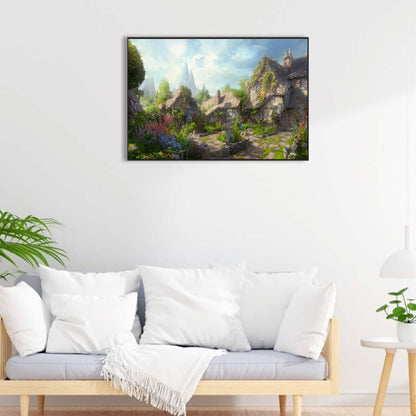 Rural Turf House - Full Round Drill Diamond Painting 60*40CM