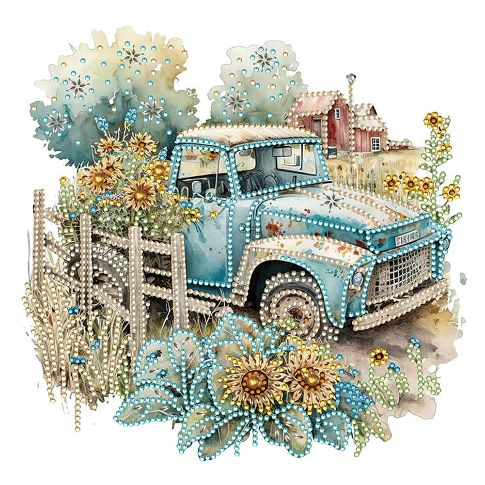 Field Classic Car - Special Shaped Drill Diamond Painting 30*30CM