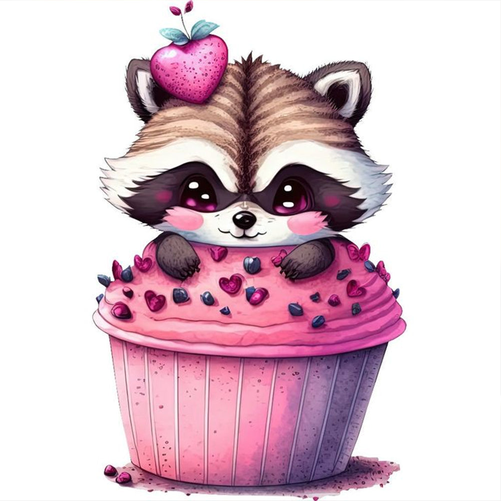 Cake Red Panda - Full Round Drill Diamond Painting 30*30CM