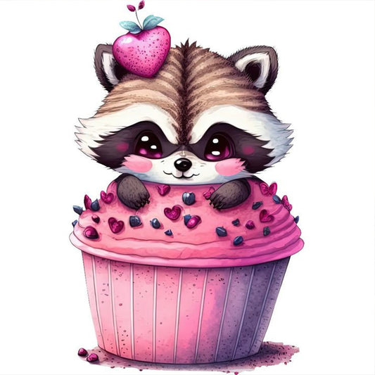 Cake Red Panda - Full Round Drill Diamond Painting 30*30CM