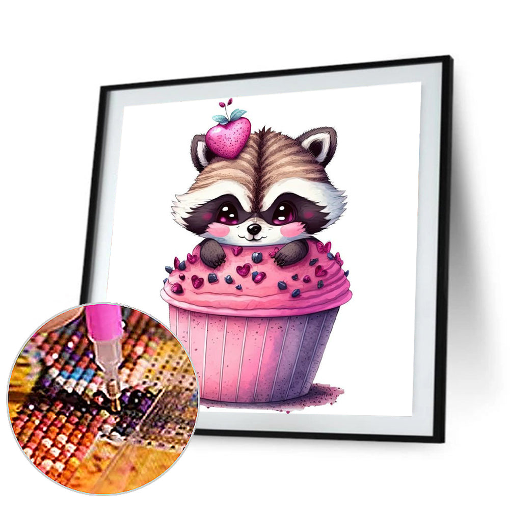 Cake Red Panda - Full Round Drill Diamond Painting 30*30CM