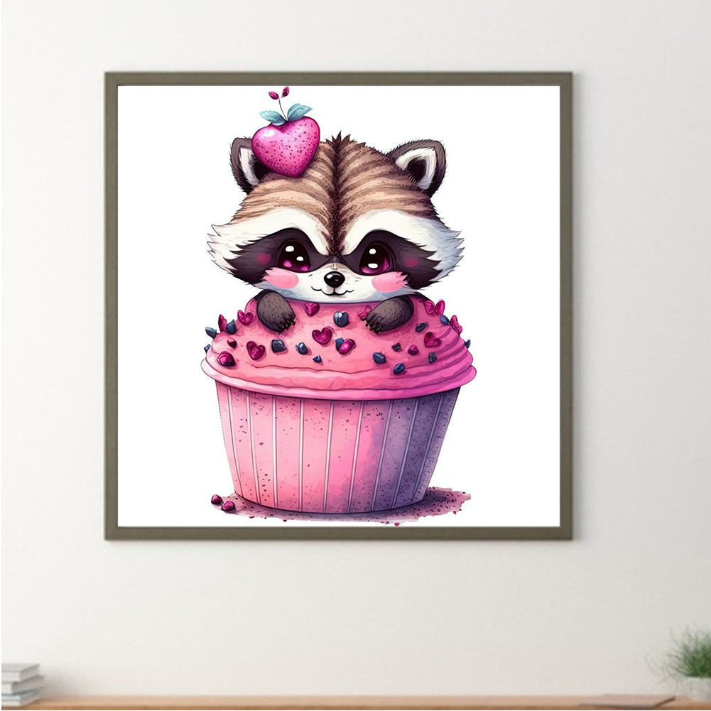 Cake Red Panda - Full Round Drill Diamond Painting 30*30CM