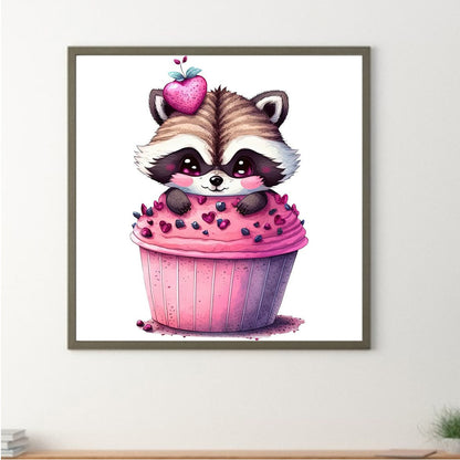 Cake Red Panda - Full Round Drill Diamond Painting 30*30CM