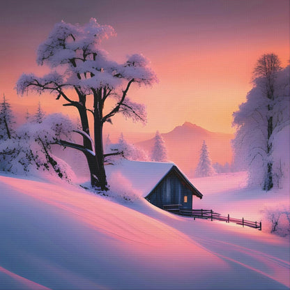 Snow Scene - Full Round Drill Diamond Painting 30*30CM