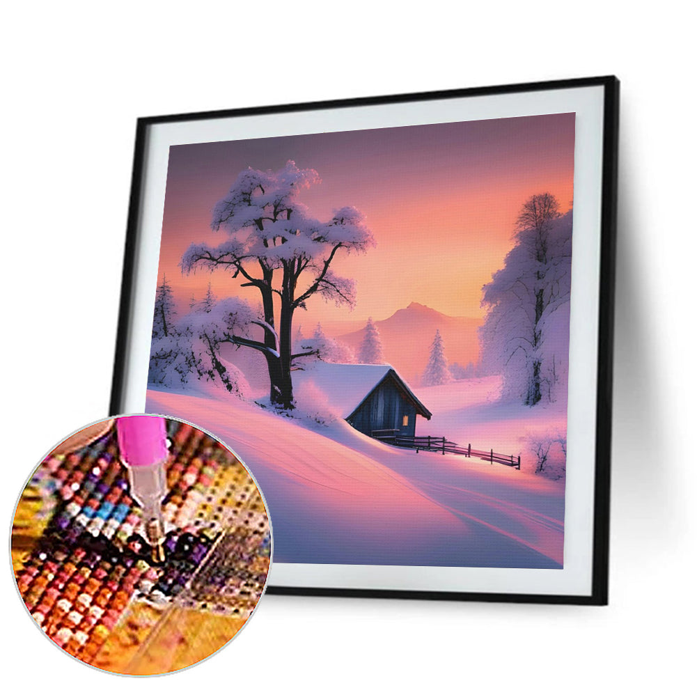 Snow Scene - Full Round Drill Diamond Painting 30*30CM
