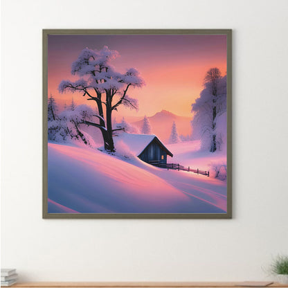 Snow Scene - Full Round Drill Diamond Painting 30*30CM