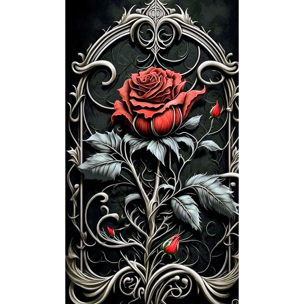 Dark Rose - Full Square Drill Diamond Painting 40*70CM