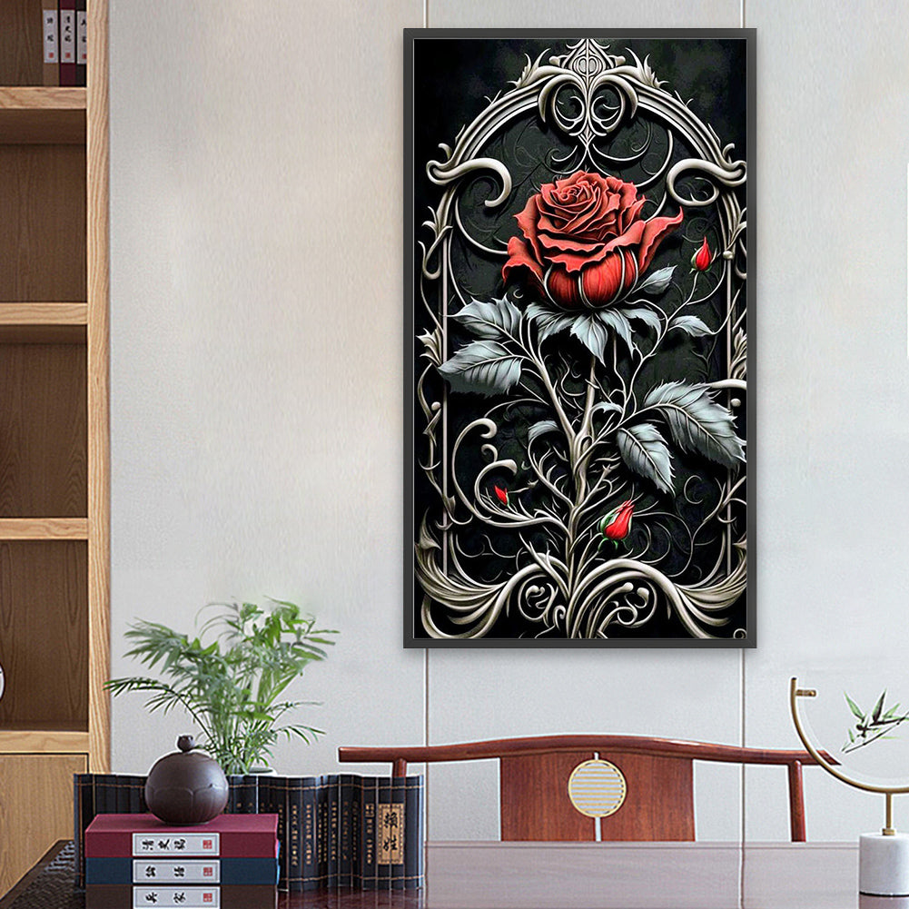 Dark Rose - Full Square Drill Diamond Painting 40*70CM