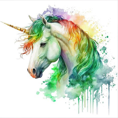 Watercolor Unicorn - Full Round Drill Diamond Painting 30*30CM