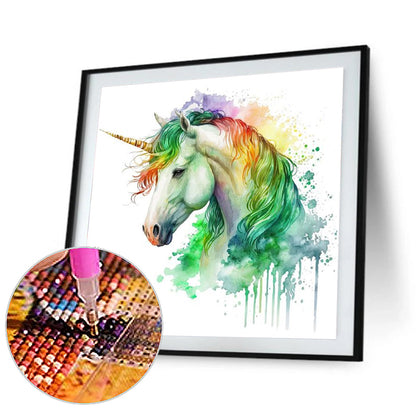 Watercolor Unicorn - Full Round Drill Diamond Painting 30*30CM