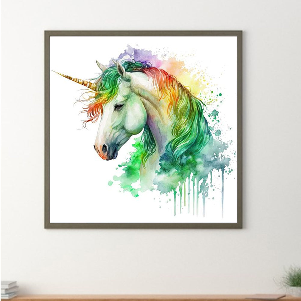 Watercolor Unicorn - Full Round Drill Diamond Painting 30*30CM