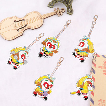 DIY Diamond Painting Keychain Double Sided Point Drill Key Ring Lady Bag Pendant