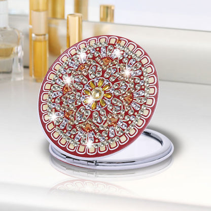 DIY Crystal Diamond Mirror Art Craft Set Datura Diamond Art Mosaic Makeup Mirror
