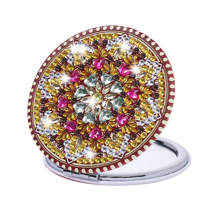 DIY Crystal Diamond Mirror Art Craft Set Datura Diamond Art Mosaic Makeup Mirror